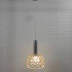 Vintage Hanglamp Met Glazen Kap Met Bubbelpatroon, Jaren 60 thumbnail 7