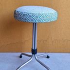 Unieke Vintage Brabantia Kruk Met Nieuwe Stoffering, Krukje thumbnail 9