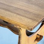 Brutalist Eettafel | Vintage Tafel | Jaren 50 | Eiken thumbnail 9