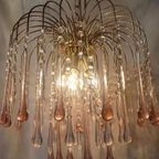 Grote Xl Teardrop Kroonluchter Hanglamp Roze Murano thumbnail 6