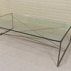 Vintage Postmodern Glas En Metaal Salontafel thumbnail 3