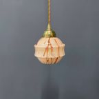 Roze Gemarmerd Glazen Hanglamp Met Messing Armatuur thumbnail 5