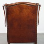 Grote, Royale Schapenleren Oorfauteuil Met Warme Kleuren En Een Prachtig Patina thumbnail 5
