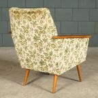 Vintage Clubfauteuils – Velours Bladmotief – Jaren 60 thumbnail 12