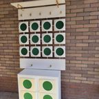 Pop Art Jaren 70 Garderobe Set Groen - Schoenenkast Met Kapstok thumbnail 3