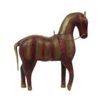 Vintage Houten Marwari Paard Koper Messing Beeld Sculptuur 31Cm thumbnail 4