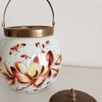 Oud Antiek Wit Opaline Glas Met Koper Koek Doos Engels Staffordshire Look thumbnail 10