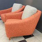 Set Of Pink And Grey Club Chairs 1960S thumbnail 2