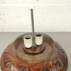 Houten Plafondlamp Met Geslepen Glas thumbnail 6