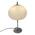 Gepo - Table Lamp - Space Age - Mushroom Lamp - White Acrylic Shade And Chromed Base thumbnail 2