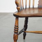Antieke, Zeer Mooie Engelse Highback Windsor Eetkamerstoel thumbnail 11