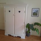 Witte Grote Houten Kast. Opsetims Demi-kast thumbnail 10