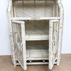 Vintage Wit Rotan Rieten Bohemian Kast Boogkast Bali thumbnail 8