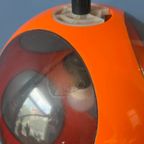 Mid Century Oranje 'Bug Eye' Massive Hanglamp / Space Age Light Fixture Door Luigi Colani thumbnail 11