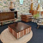 Verrijdbare Vintage Salontafel Palissander Chroom Wieltjes thumbnail 10