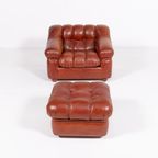 1970’S Vintage Italian Design Lounge Armchair / Fauteuil Met Poef With Pouf thumbnail 3