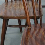 Set Van 10 Houten Vintage Windsor Spijlen Stoelen Uit De Jaren ’70 In Engelse Stijl thumbnail 12