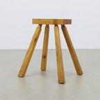 Vintage Low Stool In Wood, 1960S thumbnail 7