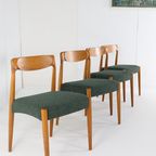 Set Van 4 Deense Stoelen Eetkamerstoelen 'bjerremose' Vintage Reupholstered thumbnail 19