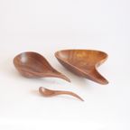 Vintage Organic Wooden Bowls, Set Of Three thumbnail 4
