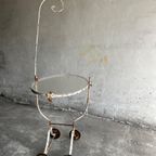 Beautyfull White Patina Iron Serving Trolley 1950’S thumbnail 2