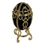 Faberge Egg - Smirnoff - Ca. 3.5Kgs - Black Velvet And Crystal Inlay On Gold Colored Framework - thumbnail 4