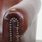 Schapenleren Clubfauteuil Met Siernagels In Zeer Goede Staat thumbnail 11