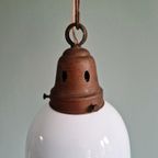 Bauhaus-hanglamp In Opaline En Blauw Gesatineerd Glas, 1920 thumbnail 9