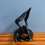 Black Ceramic Figurine Of 2 Pelicans By Miroslav Smutny 1960S thumbnail 2