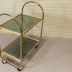 Vintage Italiaans Bar Cart Trolley, Goud thumbnail 4