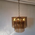 Vintage Waterval Kroonluchter Met Geslepen Gerookt Glas thumbnail 6