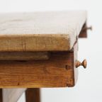 Karaktervolle, Prachtige En Praktische Vierkante Antieke Eettafel Gemaakt Van Iepenhout thumbnail 12