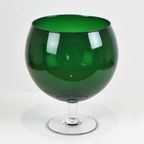 Grote Vintage Groene Glazen ‘Brandy Glass’ Vaas Beker Mond Geblazen 26Cm thumbnail 8