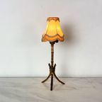 Bijzonder: Tafellampje Vintage / Antiek. 40S 50S Bamboe Tripod Vintage. thumbnail 4