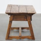 Mooie Antieke Spaanse Salon/ Bijzettafel Van Vruchtbomen Hout Met Originele Handgesmede Nagels thumbnail 4