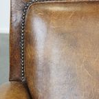 Comfortabele, Karaktervolle Fauteuil/armchair Gemaakt Van Schapenleer Met Een Leuk Design thumbnail 10