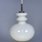 Witte Glazen Hanglamp, Peill En Putzler, Duitsland 1960'S thumbnail 4