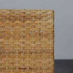 Rare Armchair In Wood And Woven Rattan, 1960s thumbnail 9