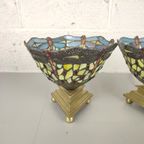 Duo Tiffany Lampen Op Bronzen Voeten thumbnail 9