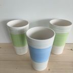 Vaas Blauw/Groen Met Lijnen (Keramiek) thumbnail 4