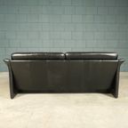 Vintage Zwart Lederen Bank – Jaren 70 thumbnail 7