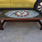 Midcentury Wenge Salontafel Met Tegels Van Belarti, België 1970S thumbnail 4