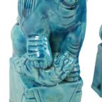 Groot Koppel Foo Dogs Tempelleeuwen Turquoise Keramiek 25cm thumbnail 11