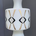 Opaline Glass Pendant Lamp With Gold And Black Drawing thumbnail 9