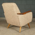 Vintage Club/Lounge Fauteuil – Houten Armleuningen – Jaren 60 thumbnail 7