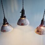 Lot De 3 Suspensions "Gal" En Verre Mercurisé, Années 1930 thumbnail 20