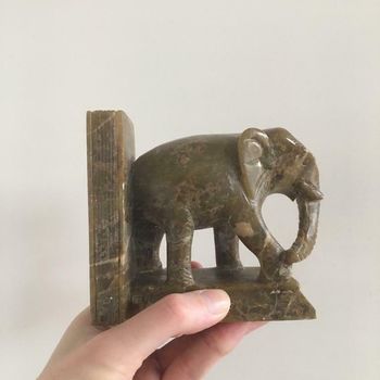 Set Art Deco boekensteunen - vissen op marmeren voet - Pled