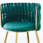 Fauteuil / Stoel Milla 100-In Set Van 2  Art Deco Stijl Velours / Velvet Groen Met Goud| Tweedekans thumbnail 6