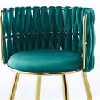 Fauteuil / Stoel Milla 100-In Set Van 2  Art Deco Stijl Velours / Velvet Groen Met Goud| Tweedekans thumbnail 4