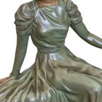 Jacques Limousin Beeld. Art-deco Dame Met Haar Honden thumbnail 3